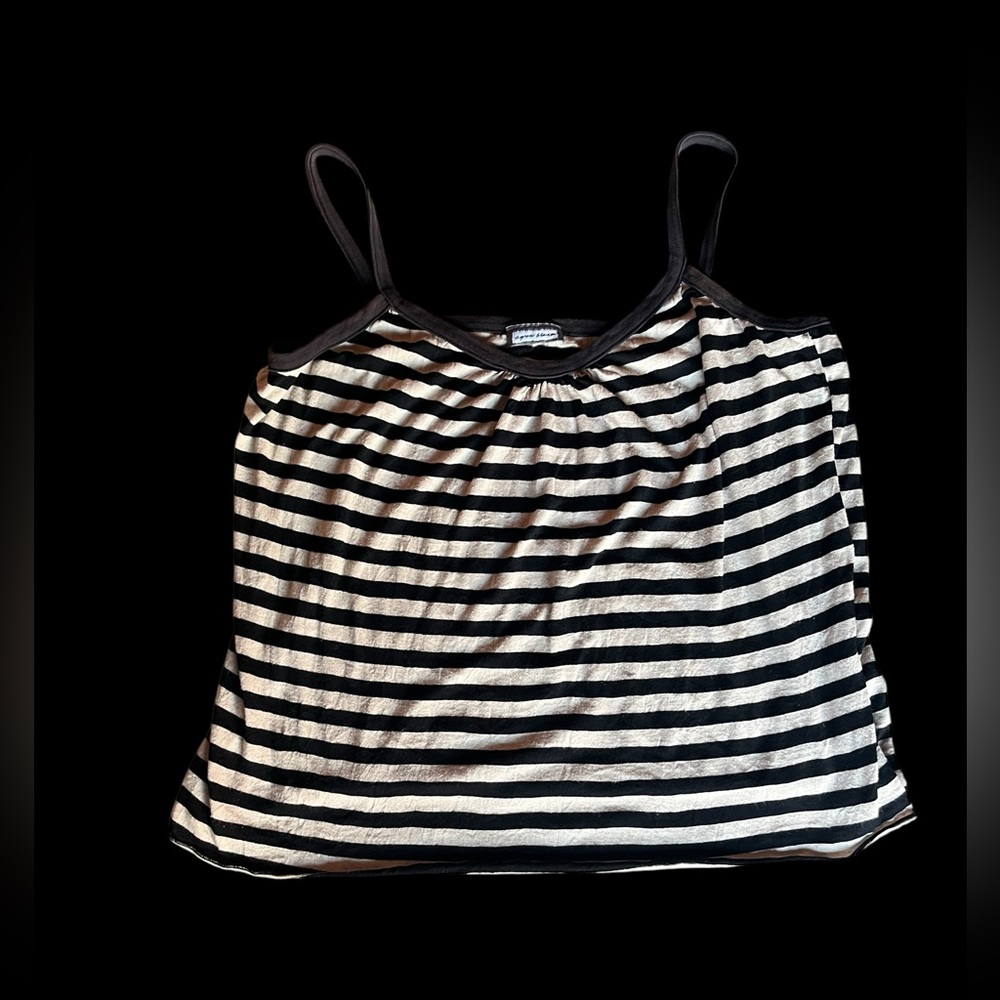 ✨Brown & white summer striped tank top✨